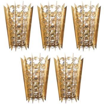 Bakalowits & Sohne Crystal and Brass Sconces