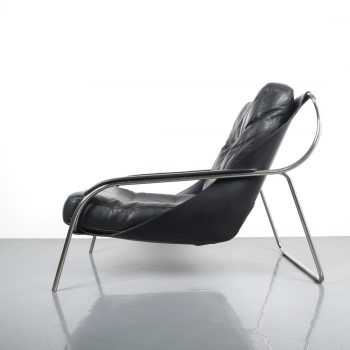 marco Zanuso Maggiolina Black Leather Chair_01 Kopie