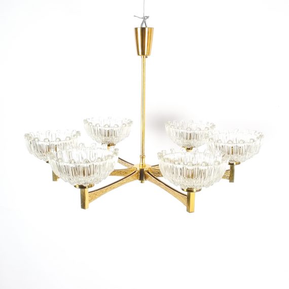 hans agne jakobsson brass glass chandelier 1950 2 Kopie