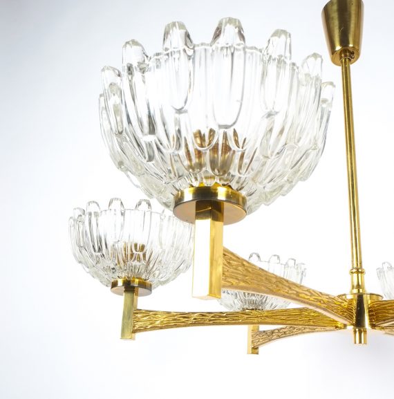 hans agne jakobsson brass glass chandelier 1950 3 Kopie
